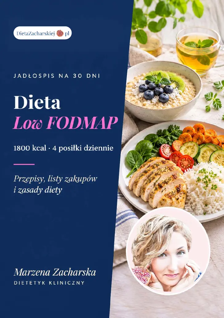 Okładka jadłospisu Dieta Low FODMAP – 30 dni, 1800 kcal